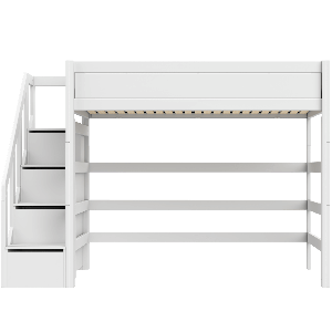 Cama alta 120x200cm escalera cajones PREMIUM Lifetime white