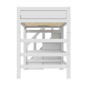 Cama alta 120x200cm escalera cajones PREMIUM Lifetime white