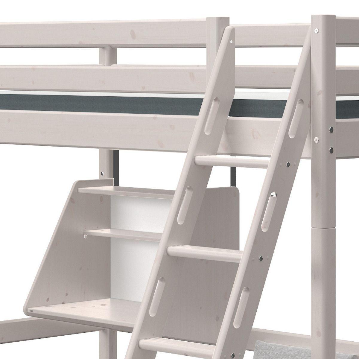 Cama alta 90x190cm escalera inclinada-módulo casa-escritorio clic