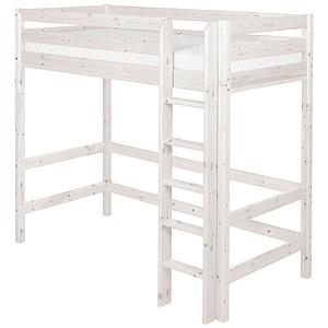 Cama alta 90x200 CLASSIC Flexa escalera recta blanco cal