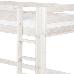 Cama alta 90x200 CLASSIC Flexa escalera recta blanco cal