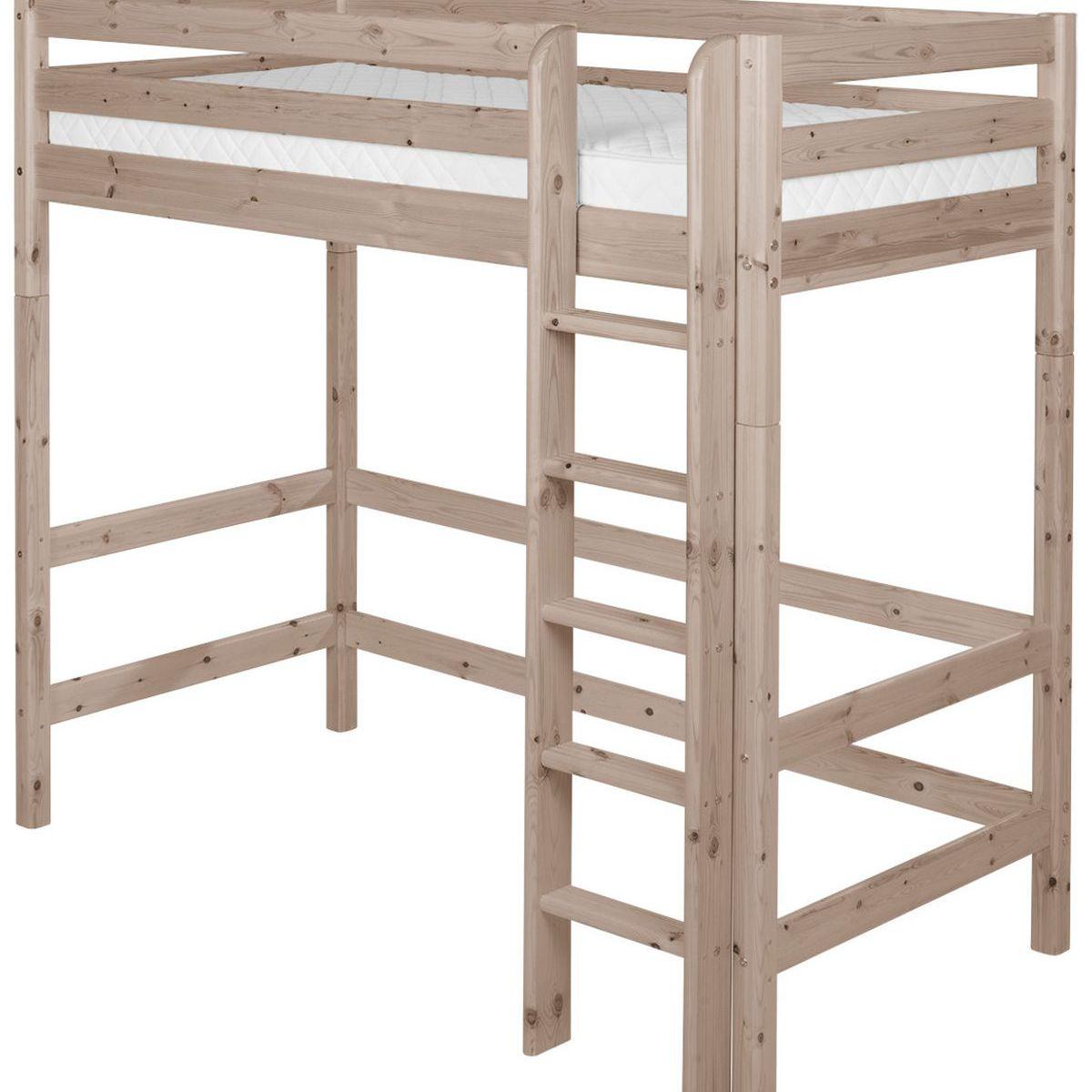 abitare-kids.es | Cama alta 90x200 CLASSIC Flexa escalera recta terra