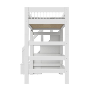 Cama alta 90x200cm escalera cajones BREEZE Somier Deluxe Lifetime blanco