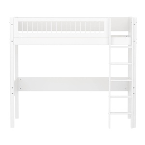 Cama alta 90x200cm escalera recta-barrera barras WHITE Flexa