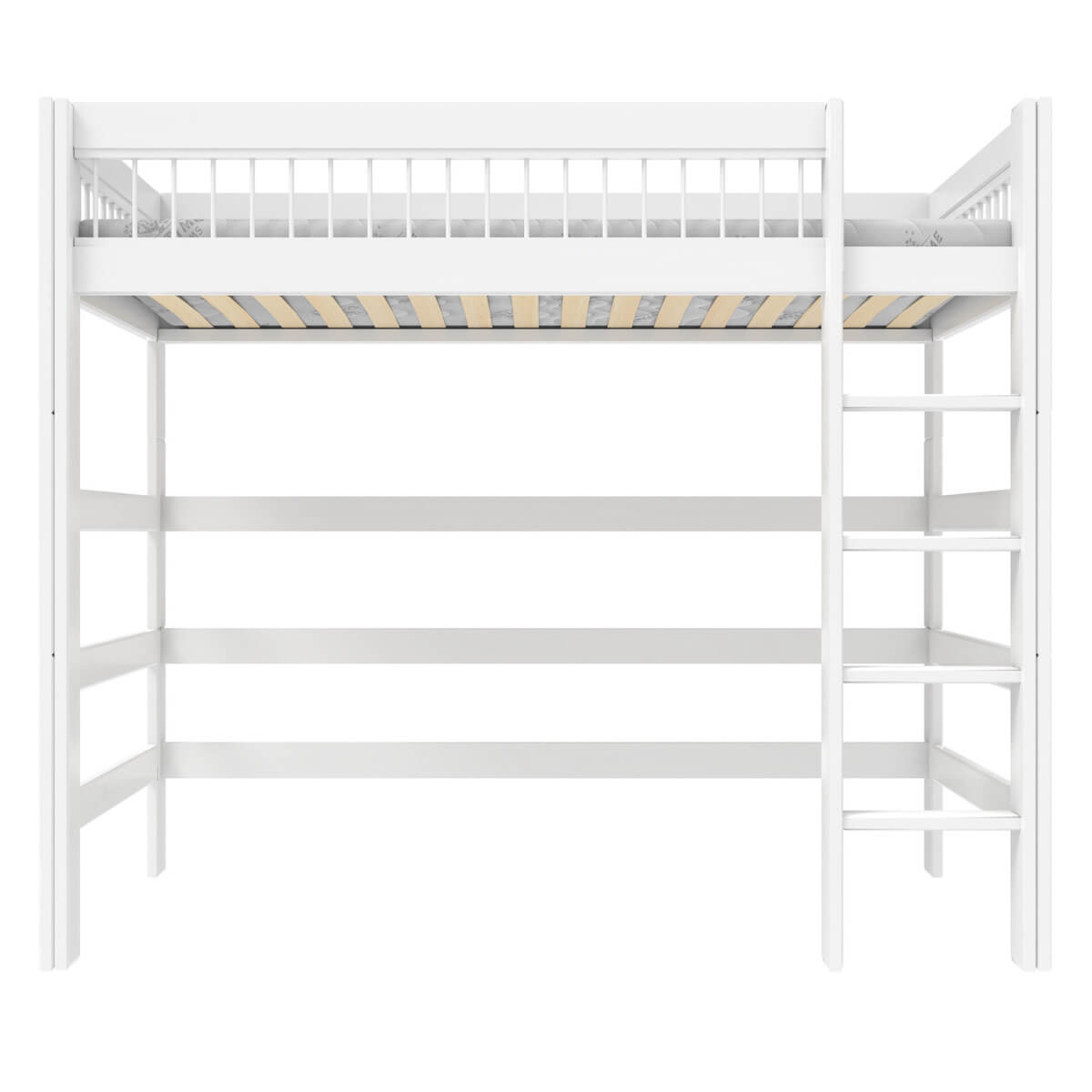 Cama alta 90x200cm escalera recta BREEZE Lifetime blanco