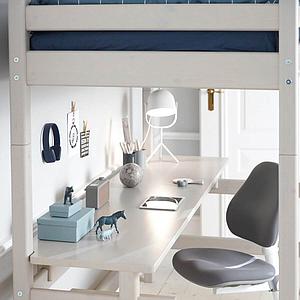 Cama alta 90x200cm escalera recta CLASSIC de Flexa grey washed