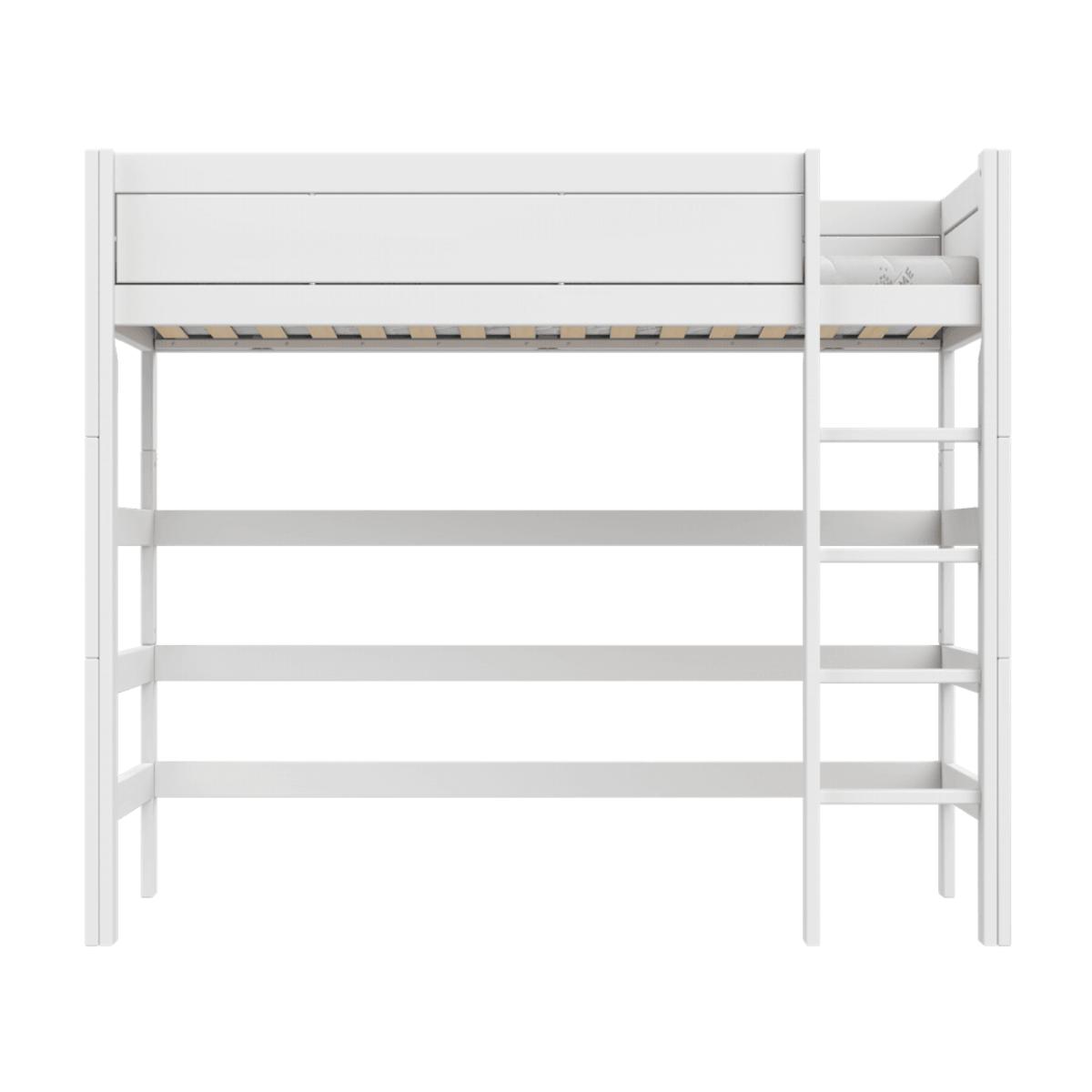 Cama alta 90x200cm escalera recta DELUXE Lifetime blanco