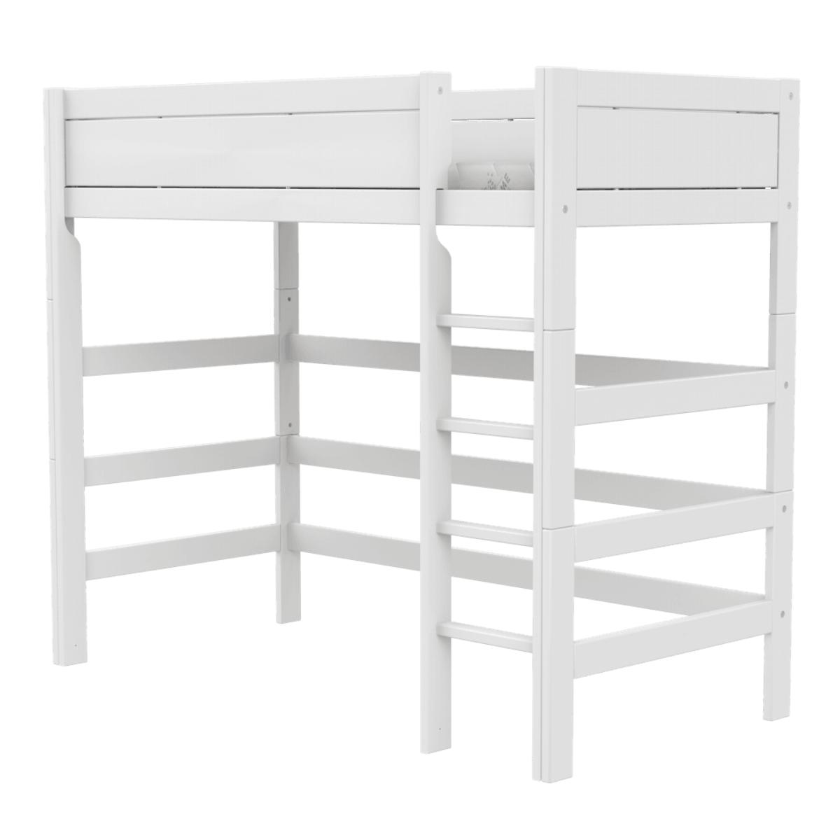 Cama alta 90x200cm escalera recta DELUXE Lifetime blanco