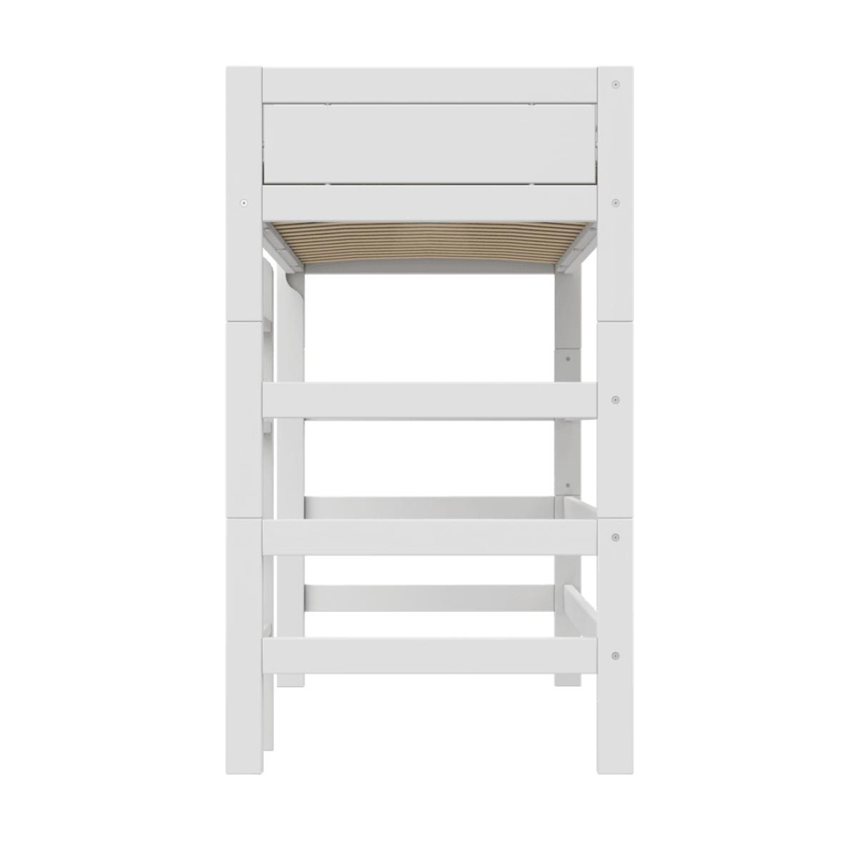 Cama alta 90x200cm escalera recta DELUXE Lifetime blanco