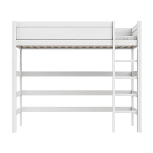 Cama alta 90x200cm escalera recta DELUXE Lifetime blanco