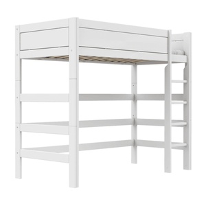 Cama alta 90x200cm escalera recta DELUXE Lifetime blanco