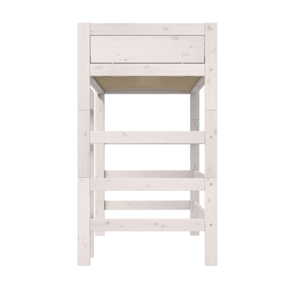 Cama alta 90x200cm escalera recta DELUXE Lifetime blanqueado