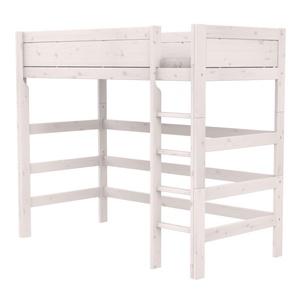 Cama alta 90x200cm escalera recta DELUXE Lifetime blanqueado