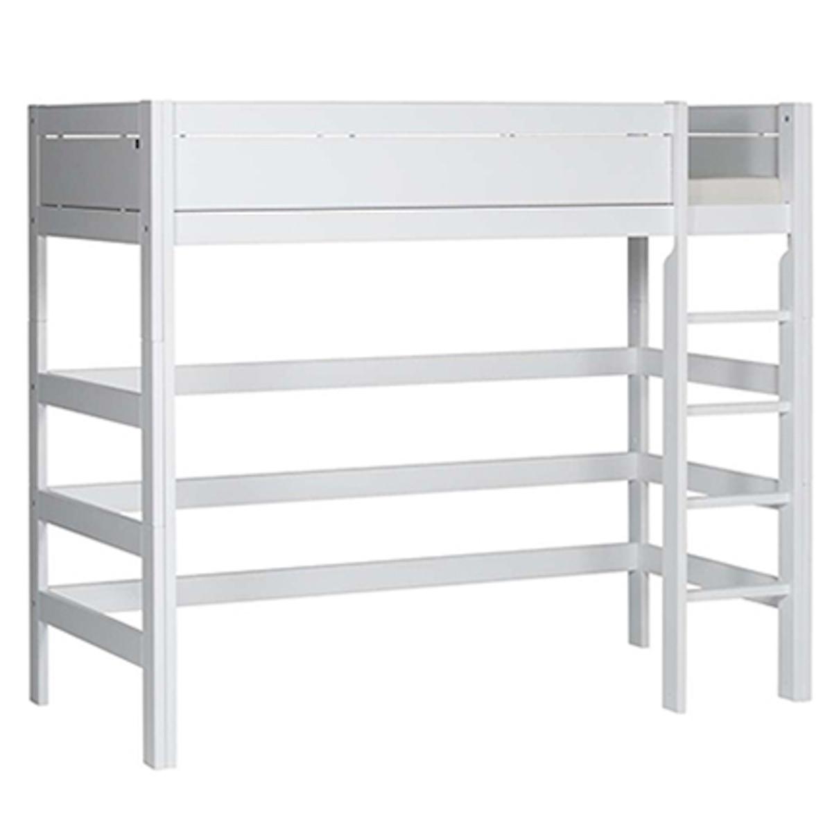Cama alta 90x200cm escalera recta Lifetime blanco