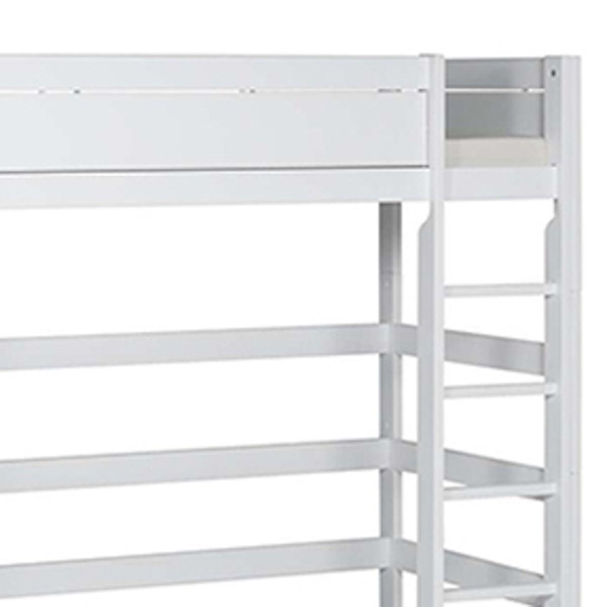 Cama alta 90x200cm escalera recta Lifetime blanco