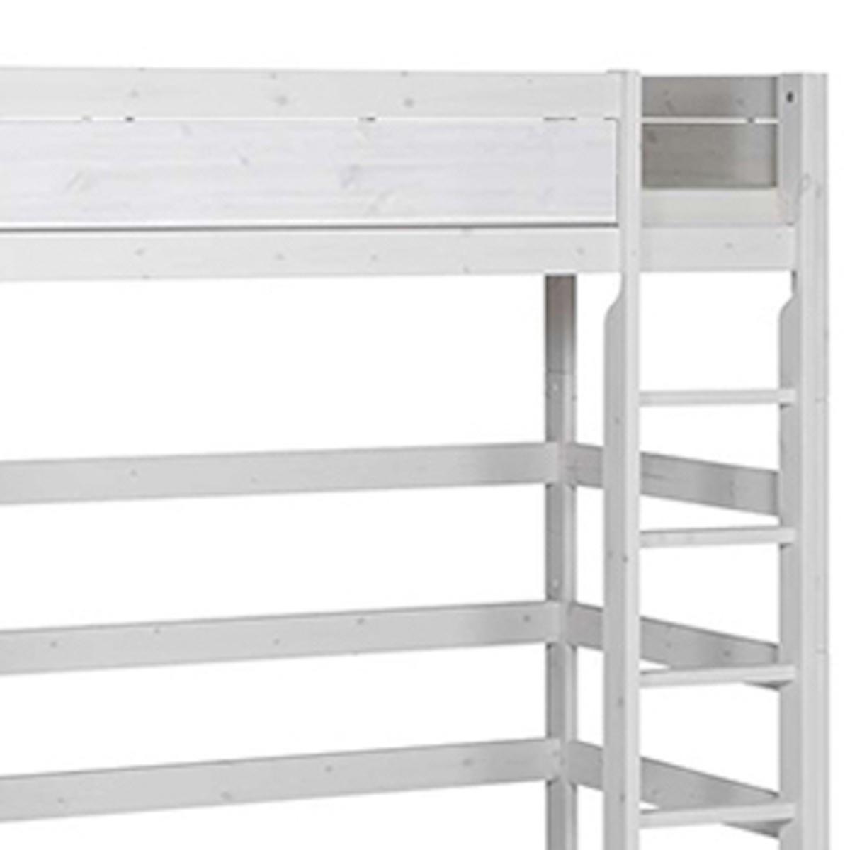 Cama alta 90x200cm escalera recta Lifetime blanqueado