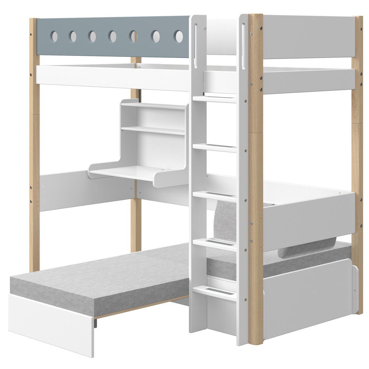 abitare-kids.es | Cama alta 90x200cm escalera recta-módulo casa