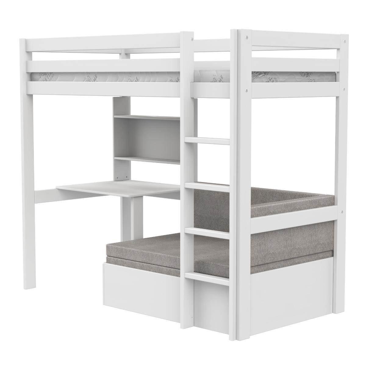 Cama alta 90x200cm Estudio-Relax ELEMENTS Lifetime blanco