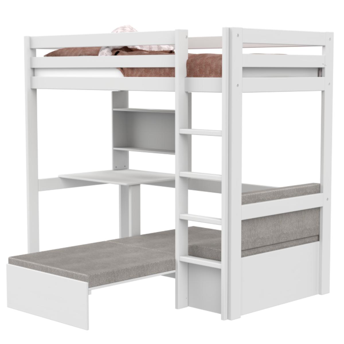 Cama alta 90x200cm Estudio-Relax ELEMENTS Lifetime blanco