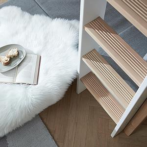 Cama alta 90x200cm módulo casa-escritorio clic NOR Flexa roble-blanco