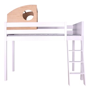Cama alta-cabaña juegos KASVA haya lacado blanco-contrachapado roble