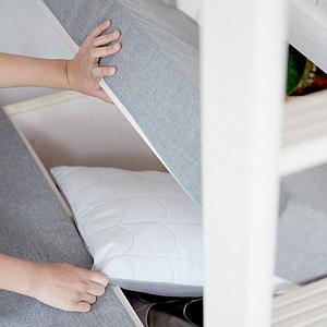 Cama alta Casa 90x200 CLASSIC Flexa escalera recta blanco cal