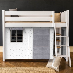 Cama alta KASVA textil Bobble gris