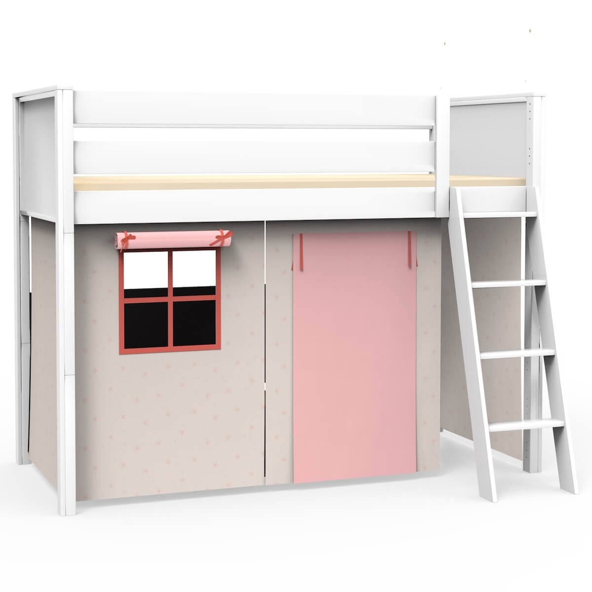 Cama alta KASVA textil Viena rosa