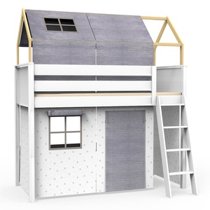Cama alta-techo casa KASVA textil Bobble gris