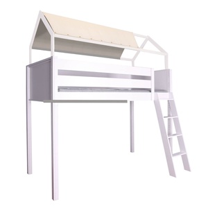 Cama alta-techo casa-textil KASVA haya lacado blanco