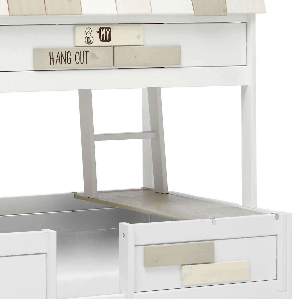 Cama cabaña 120x200cm HANGOUT somier Deluxe Lifetime blanco