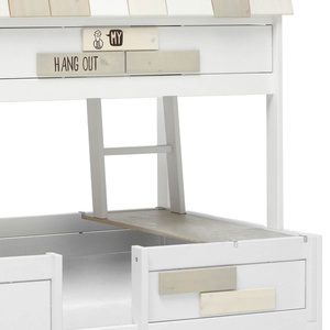 Cama cabaña 140x200cm HANGOUT somier Deluxe Lifetime blanco