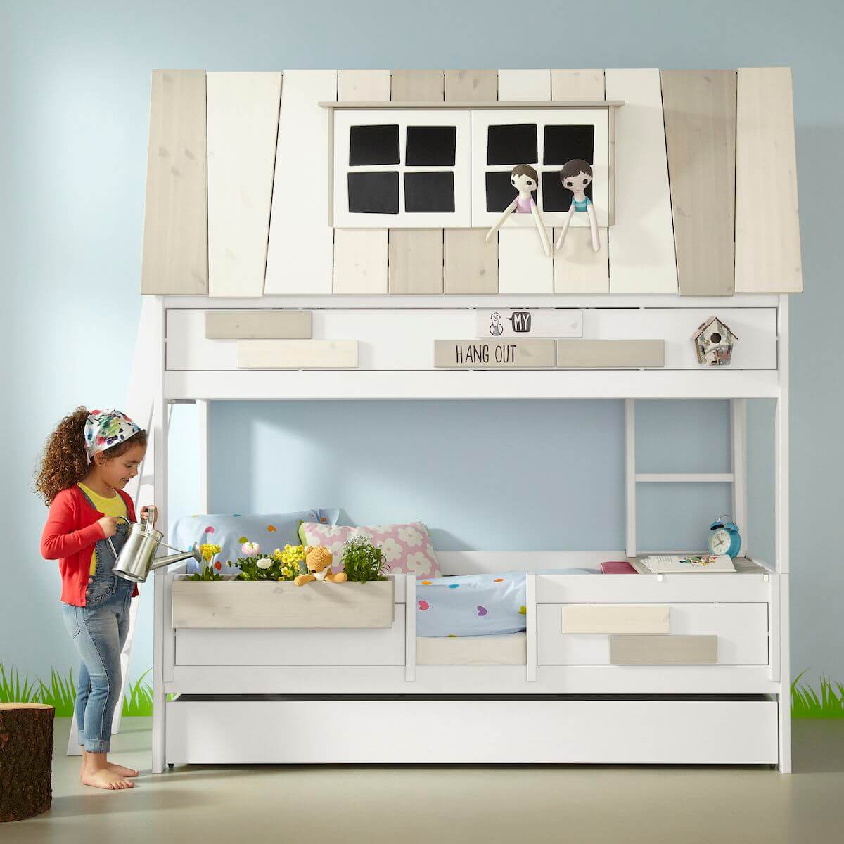 Cama cabaña 90x200cm somier Deluxe HANGOUT Lifetime blanco