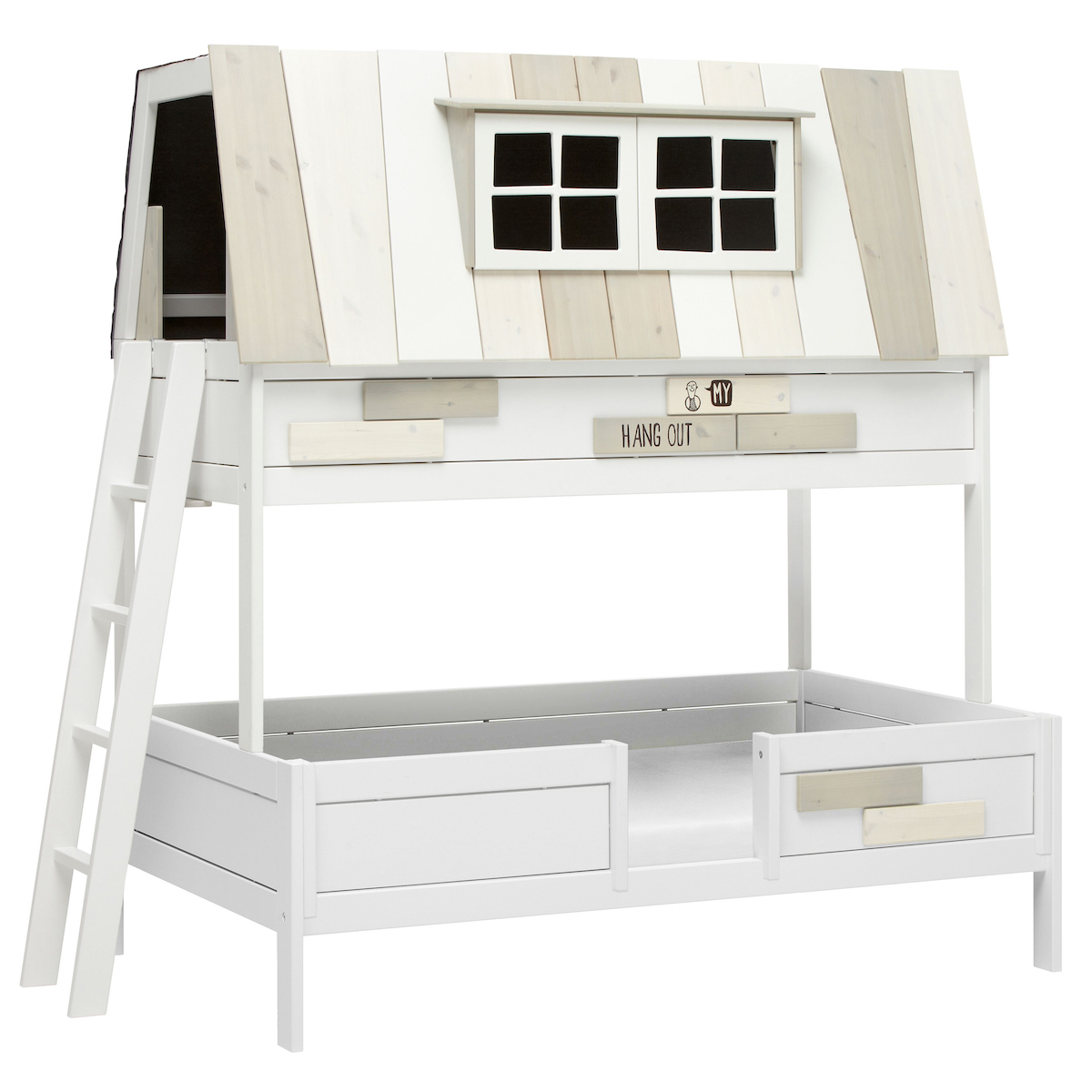 Cama cabaña 90x200cm somier Deluxe HANGOUT Lifetime blanqueado