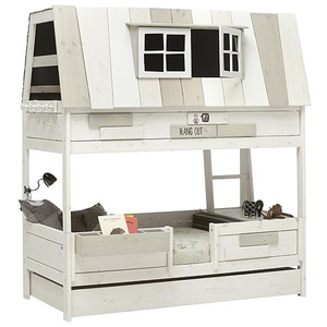 Cama cabaña 90x200cm somier Deluxe HANGOUT Lifetime blanqueado