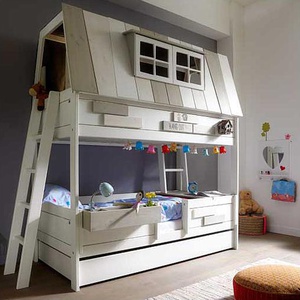 Cama cabaña 90x200cm somier Deluxe HANGOUT Lifetime blanqueado