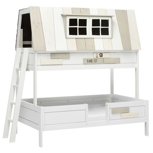 Cama cabaña 90x200cm somier Deluxe HANGOUT Lifetime blanqueado