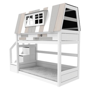 Cama cabaña baja 90x200cm escalera cajones MY HANGOUT Lifetime blanco