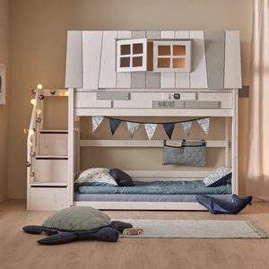 Cama cabaña baja 90x200cm escalera cajones MY HANGOUT Lifetime blanqueado