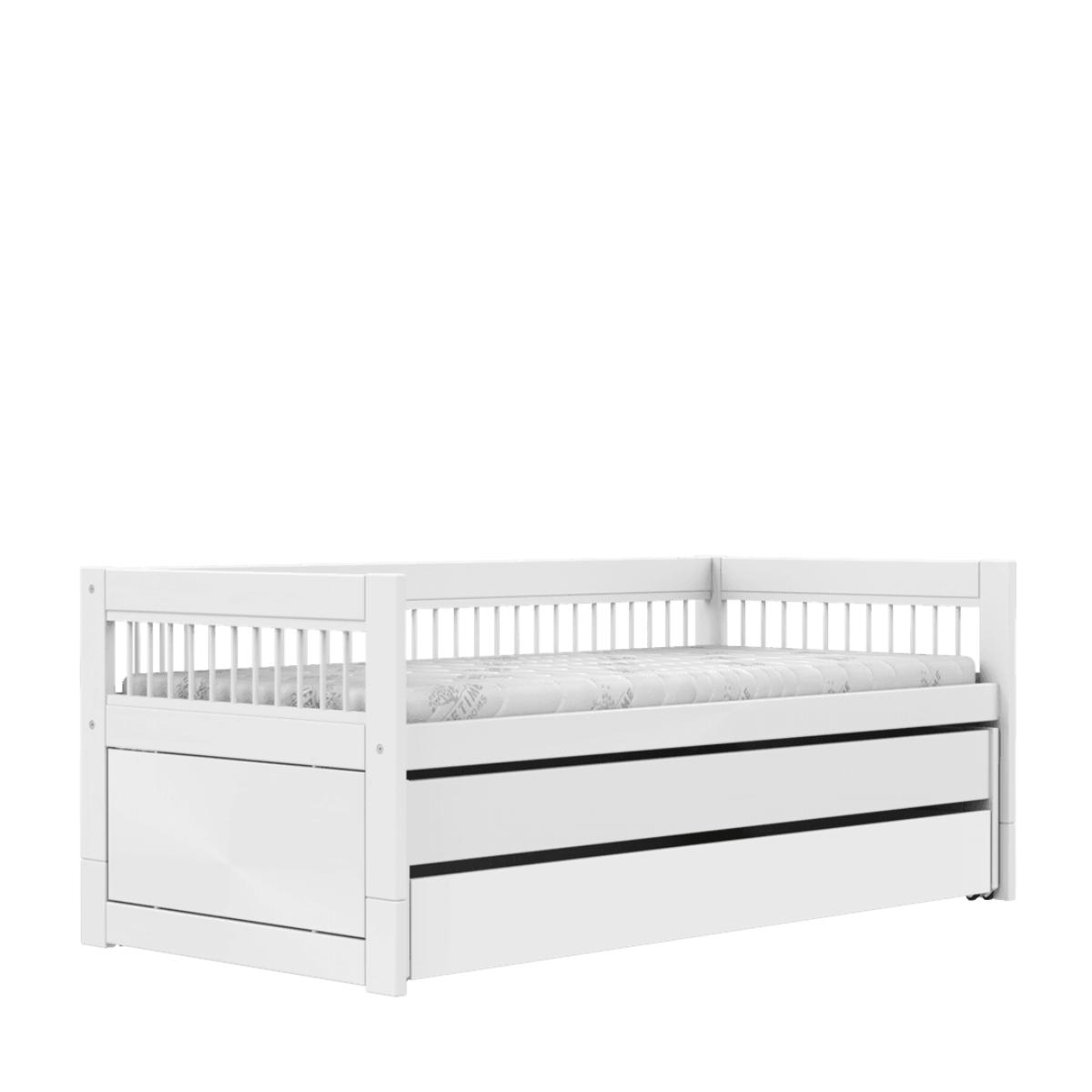 Cama cabina 90x200cm nido-cajón BREEZE Somier Deluxe Lifetime blanco