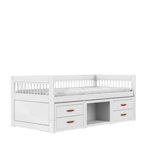 Cama cabina-cajones almacenamiento 90x200cm BREEZE Lifetime blanco