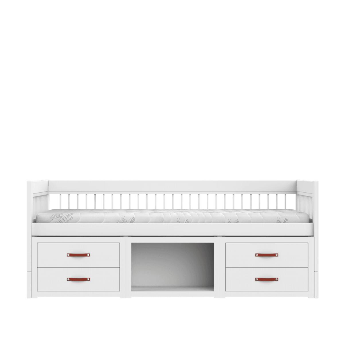 Cama cabina-cajones almacenamiento 90x200cm BREEZE Somier Deluxe Lifetime blanco