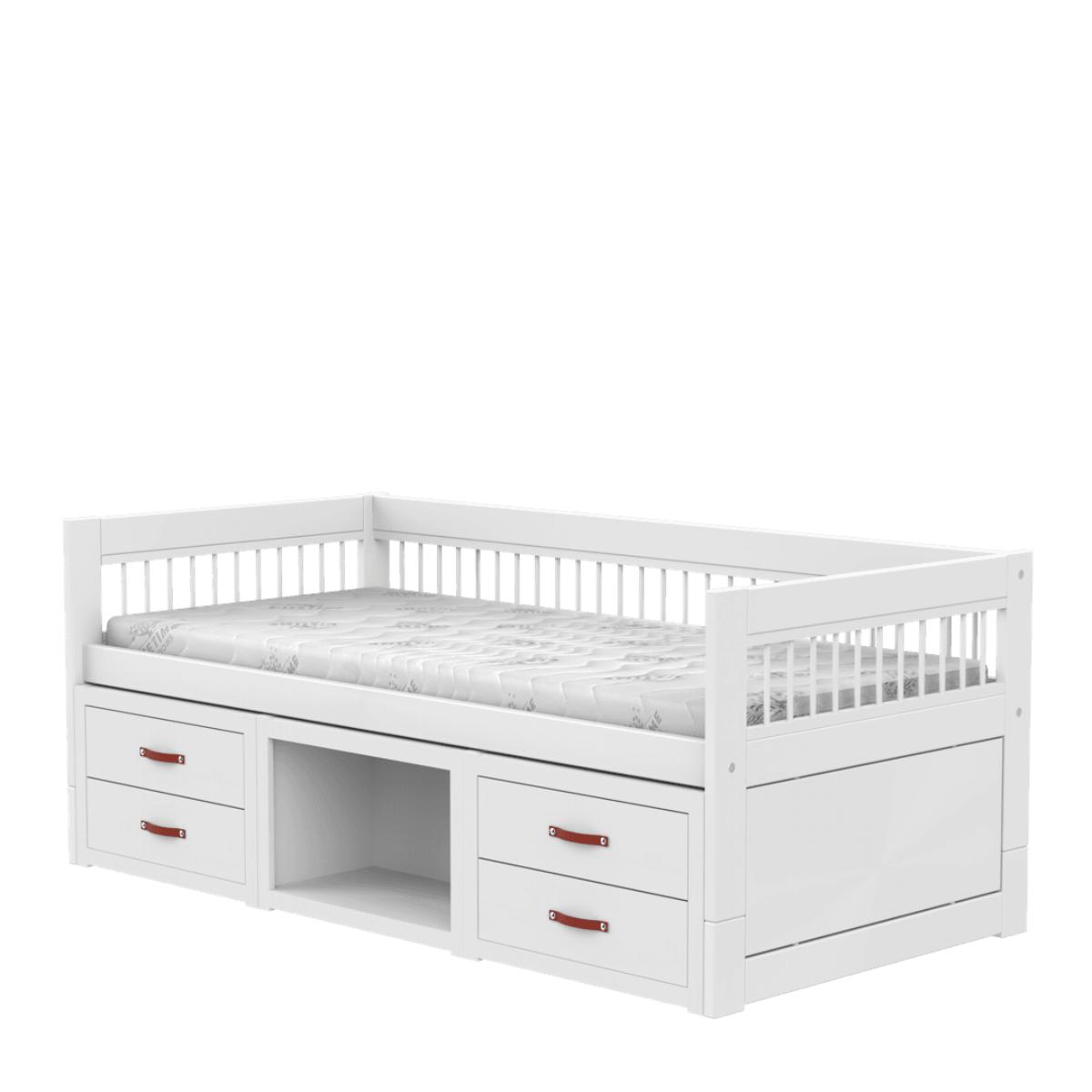 Cama cabina-cajones almacenamiento 90x200cm BREEZE Somier Deluxe Lifetime blanco