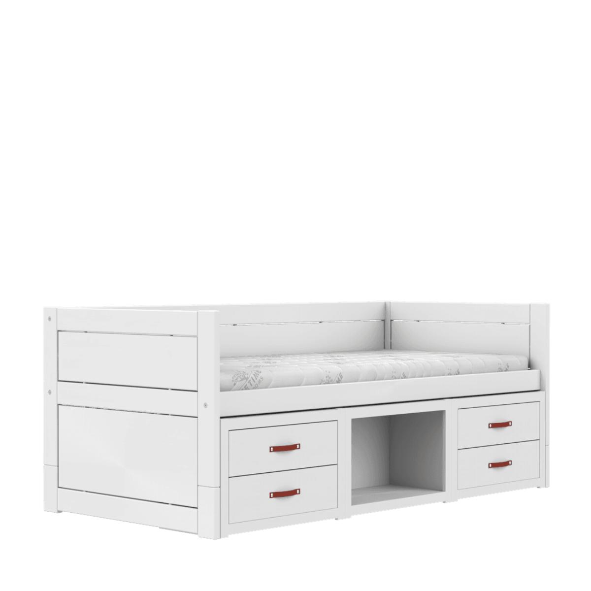 Cama cabina-cajones almacenamiento 90x200cm somier DELUXE Lifetime blanco