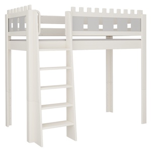 Cama Castillo alta DELUXE de Breuyn blanqueada-gris