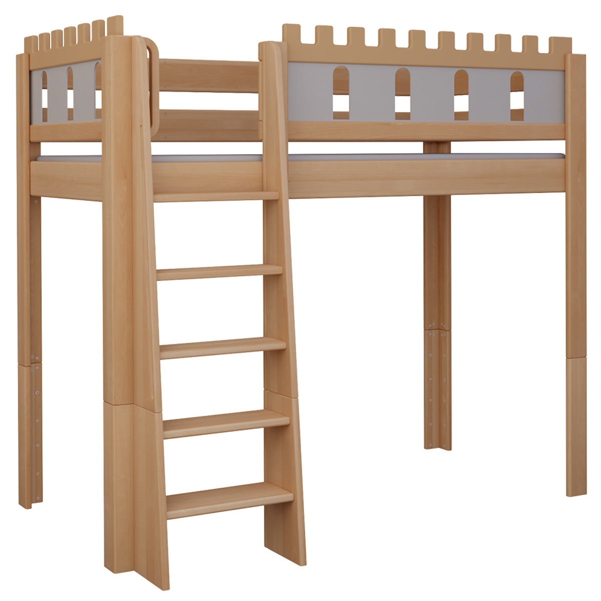Cama Castillo alta DELUXE de Breuyn natural-gris