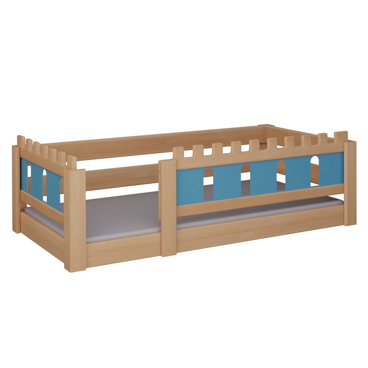 Cama Castillo baja DELUXE de Breuyn natural-azul