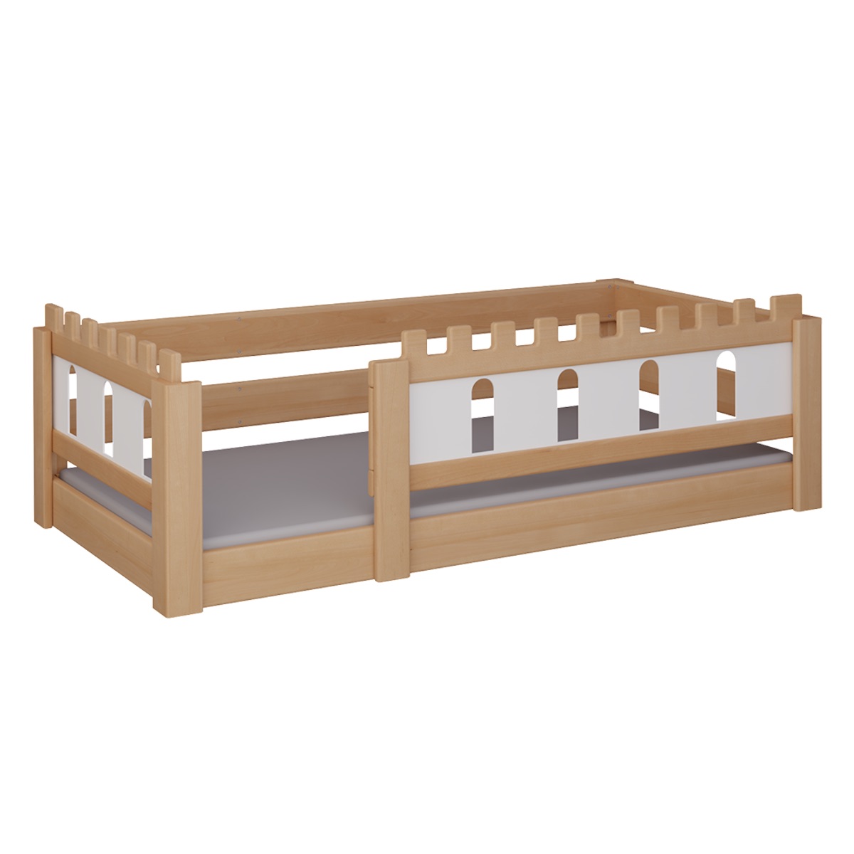 Cama Castillo baja DELUXE de Breuyn natural-blanqueada