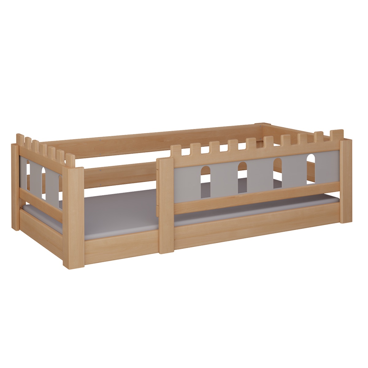 Cama Castillo baja DELUXE de Breuyn natural-gris