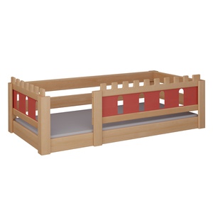 Cama Castillo baja DELUXE de Breuyn natural-rojo
